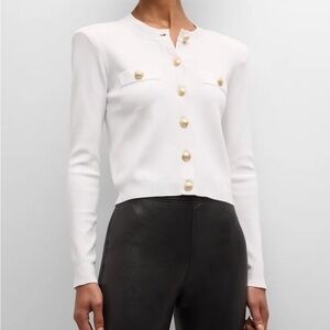 L'Agence Toulouse Button-Down Cardigan Ivory Size M